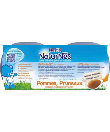 NESTLE NATURNES Baby Compotes Apples Plums 4 x 130 g from 4 to 6 Months - Buy Online on GoSupps.com