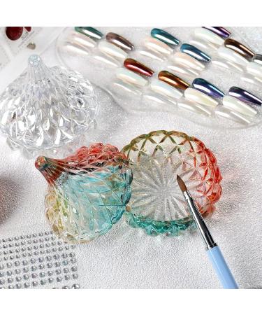 ANGNYA Luxury Large Nail Dappen Dish with Lid - Colorful Crystal Glass Cup for Acrylic Nails - Monomer Acrylic Nail Decor Liquid Powder Holder Dish - Buy Online on GoSupps.com