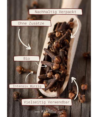 Kamelur 500g Organic Whole Cloves - Aromatic Organic Cloves No Additives - The Fragrant Spice - Buy Online on GoSupps.com