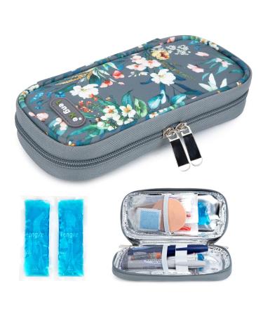 Youshares insulin cooling bag with 2 cooling packs - diabetics pocket for diabetic utensils keep the stocks safe and cold diabetes accessories PEN cool box while traveling (gray camellia) 12 gray base camelly