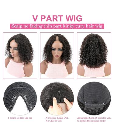 Original Queen V Part Bob Water Wave Wig - Brazilian Virgin Human Hair - 12 Inch Short Curly Wig for Women - Buy Online on GoSupps.com