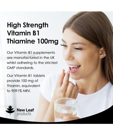 Vitamin B1 Thiamine 100mg Supplement - 4 Months Supply - Heart & Immune Health - Energy Boost - Vegan & Gluten-Free - 120 Tablets - Buy Online on GoSupps.com