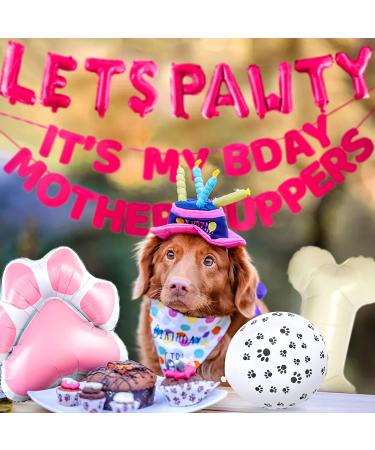 JeVenis Dog Birthday Party Balloon Garland Kit - Pawty Supplies for Puppy Birthday Celebration - Pink Dog Decorations - Buy Online on GoSupps.com