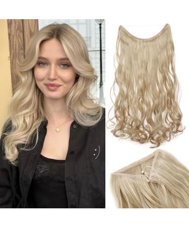 Silk-Co hair extension with rubber band 60cm corrugated Secrets hair extensions with wire synthetically hair sealing hair part for women blonde 60 cm blonde