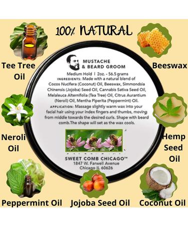 Sweet Comb Chicago Beard Styling Wax - Medium Hold with Tea Tree Oil for Men's Facial Hair Styling - Buy Online on GoSupps.com
