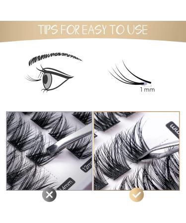 Larbois 45 Cluster Individual False Eyelashes Kit - DIY Natural Reusable Russian Lashes with Clear Glue - 10-16mm - Buy Online on GoSupps.com