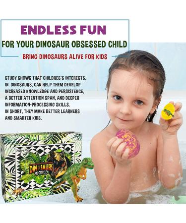 Bath Bombs for Kids - 12 Colorful Dinosaur Surprise Egg Fizzies | Safe Spa Gift for Boys & Girls - Buy Online on GoSupps.com