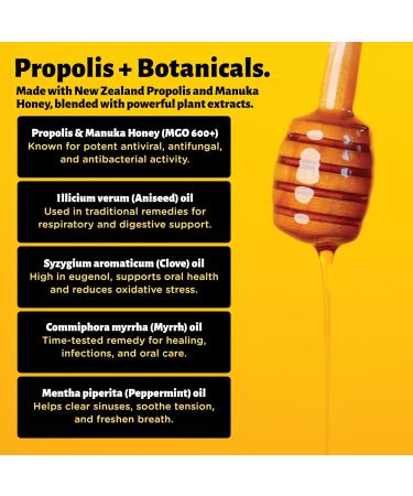 Propolis Manuka Throat Spray - Instant relief for a dry scratchy throat - Daily immune support - Freshens breath + Promotes oral health - Made in New Zealand by Holy Cow Health - Buy Online on GoSupps.com