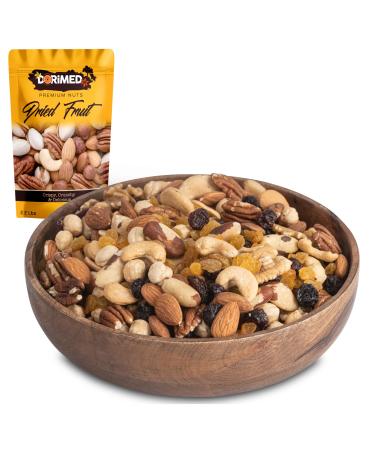 Mixed Dried Fruits 1 Kg - Almonds, Hazelnuts, Cashews, Pecans, Brazil Nuts, Walnut Kernels, Raisins, Cranberries - Assorted Snacks, Whole Dried Fruits, GMO Free, Resealable Bag