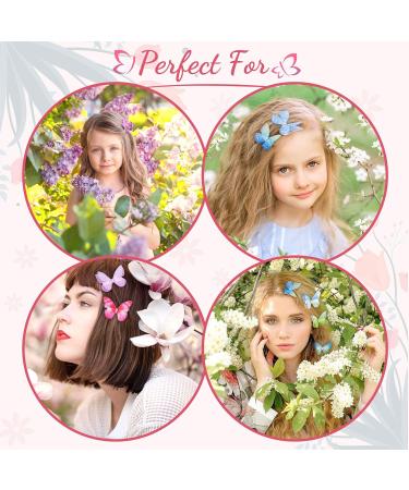 Buy 20 Pieces Butterfly Hair Clips - Glittery 3D Snap Hair Accessories for Girls Women & Children | Diamond Design - Buy Online on GoSupps.com