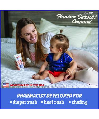 Flanders Buttocks Ointment 4oz (Pack of 2) - Diaper Rash Cream for Treatment of Diaper Rash, Heat Rash, Chafing & Skin Irritations - Buy Online on GoSupps.com