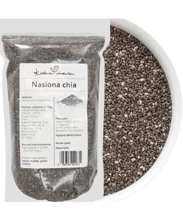 Kuchnia Zdrowia - Chia seeds - High quality - Naturally - vegan - run -off packaging with zipper - Dypack: (500 gram) 500 grams