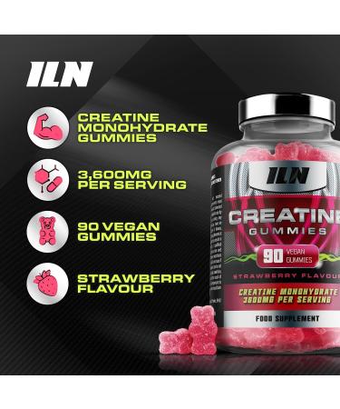 Iron Labs Nutrition Creatine Gummies - 600mg/serving - Strawberry Flavor - High Strength Creatine Monohydrate Bears for Men and Women (90 Vegan Gummies) - Buy Online on GoSupps.com