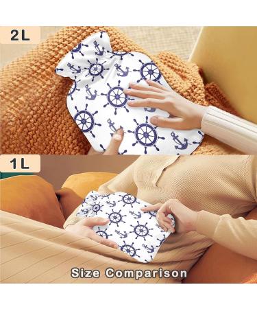 NAANLE OCEAN 1L Transparent Hot Water Bottle - Versatile Anchor Design for Pain Relief & Cozy Warmth | Ideal for Bed Hands & Feet - Buy Online on GoSupps.com