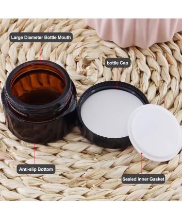 Tokseo 12 Pack Amber Glass Containers - 30ml Empty Bottles for Creams Lotions Essential Oils - Ideal for Cosmetics Storage - Buy Online on GoSupps.com