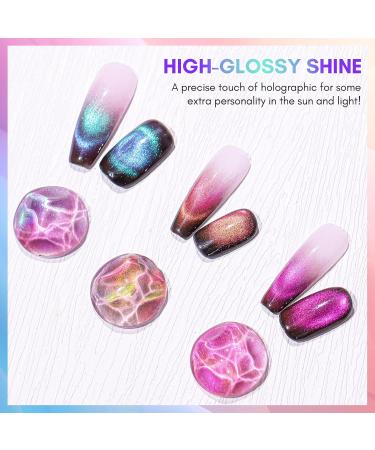 Makartt Holographic Cat Eye Gel Nail Polish with Magnet Stick 9D Glitter Nail Gel Soak Off Two Flashes Effect Dopamine Gel Nail Polish Manicure Home DIY Nair Art Design - Aqua Aquarelle Aqua Aquarelle (1pcs) - Buy Online on GoSupps.com