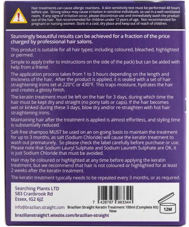 Salon Quality Brazilian Straight Purple Keratin Treatment Kit | Professional Results | 1-3 Applications | Hair Straightening, Blow Dry, Smoothing | Frizz Free at Home - Buy Online on GoSupps.com