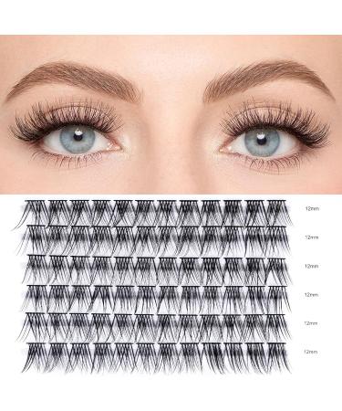 Buy Lankiz 0.07 C Curl 12mm Single False Eyelashes - 72 PCs Cluster Lashes for DIY Extensions | Natural Look at Home - Buy Online on GoSupps.com