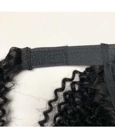 Luovce Ponytail Extension Human Hair Afro Kinky Curly Wrap Around Ponytail Hair Extension 8 inches Natural Colour 8 inch Curly Natural Black Colour - Buy Online on GoSupps.com