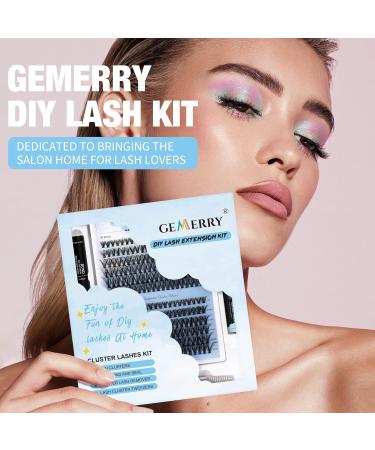 GEMERRY Eyelash Extension Kit 40D D Curl 8-16mm 280Pcs Cluster Lashes DIY Kit with Bond, Remover, Tweezers - B-KIT 40D-0.07D - Buy Online on GoSupps.com
