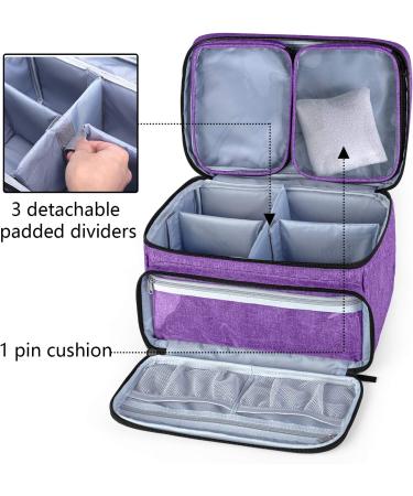 Luxja Sewing Accessories Organizer with 2 Detachable Clear Pockets - Purple Sewing Supplies Organizer (Patent Design) - Buy Online on GoSupps.com