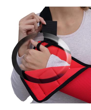 Adult Arm Sling - M Red/Black Trim - Cooling Fabric Technology - Fits Left or Right - Easy Fit - Pack of 1 - Buy Online on GoSupps.com
