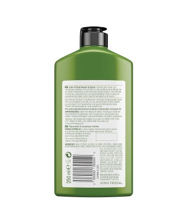 John Frieda Repair & Detox Conditioner | Avocado Oil & Green Tea | 2 Pack (250 ml) - Best for Damaged Hair | International Shipping - Buy Online on GoSupps.com