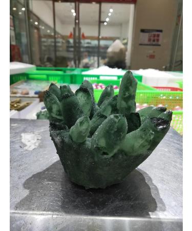 1000gRare Natural Green Ghost Cluster Crystal Stone Clear Crystal Natural Specter Reiki Quartz Stones Specimen Beautiful Crystal Cluster (Size : 500g) - Buy Online on GoSupps.com