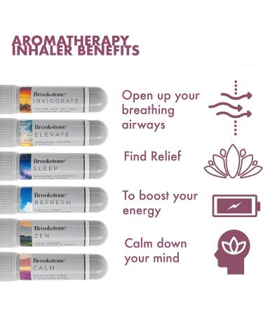 Brookstone Aromatherapy Inhaler - 6 Pack Essential Oil for Stress & Stuffy Nose Relief - Buy Online on GoSupps.com