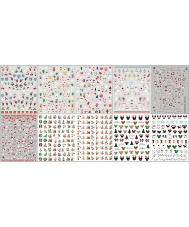 Christmas Nail Stickers - 10 Sheets Cartoon Art Decals for Kids | Self-Adhesive Nail Decoration Supplies - Buy Online on GoSupps.com