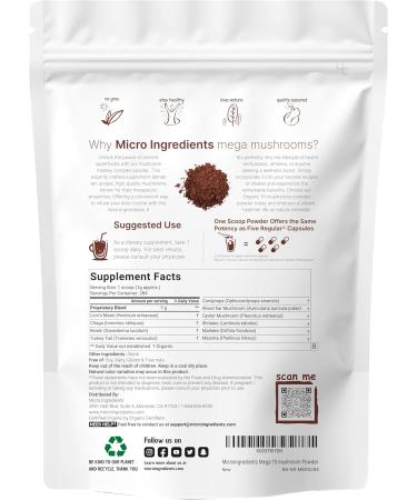 Micro Ingredients Organic Mega Mushroom Powder 10oz & Organic MCT Oil Powder 1lb Bundle 2 Pack | 10 in 1 Mushroom Complex | C8 MCT Oil Plant Based Creamer - Buy Online on GoSupps.com