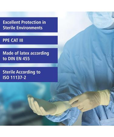 Surgical Gloves - Medium Powder Free Sterile Latex Disposable - 50 Pairs - Meditrade Gentle Skin - Size 8 - Buy Online on GoSupps.com