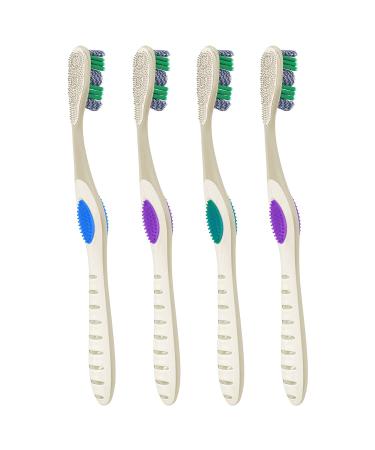 Colgate 360 Optic White Whitening Toothbrush 4 Pack - Adult Soft Toothbrush with Whitening Cups for Whiter Teeth & Fresh Breath - Buy Online on GoSupps.com