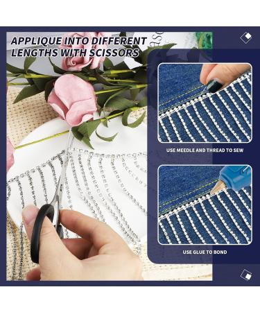 1 Yard Silver Rhinestone Fringe Trim for Sewing Crafts & Wedding Party - Crystal Diamond Ribbon Tassel Chain for Female Jewelry - Buy Online on GoSupps.com