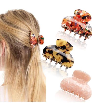 Hair Claw Clips for Girls  Medium Size Hair Claw Clip  Fashion Leopard Print Non-Slip Hair Claw Clip  Hair Accessories for Teenagers and Adult Women Pink