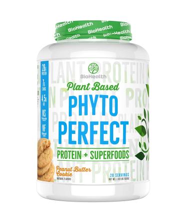 Phyto Perfect Peanut Butter Cookie (2lb) | 28g Vegan Protein Plus Superfoods | Protein Plus Organic Veggies and Organic Fruits | 21 Servings