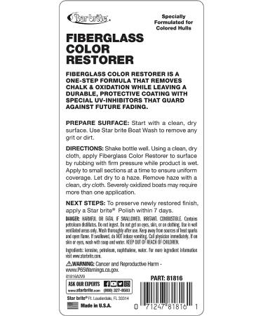 STAR BRITE Fiberglass Color Restorer With PTEF - 16 oz | Marine Grade Formula for Restoring Fiberglass Surfaces - Buy Online on GoSupps.com