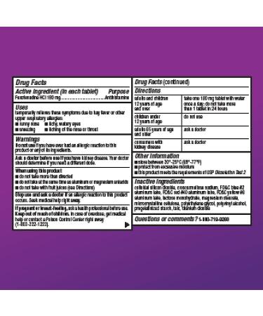 Amazon Basic Care Fexofenadine Hydrochloride Tablets 180 mg - 30 Count - Buy Online on GoSupps.com