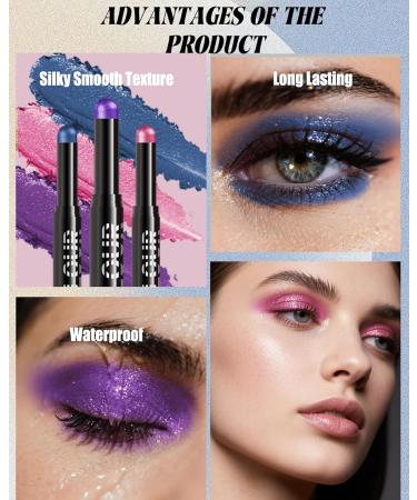 Crayon Fard a Paupiere Paillette Longue Dur e Imperm able Violet B ton Ombre a Paupiere Paillettes Smooth Texture Fards Paupi res Cr me Hight Pigment Facile Utiliser Maquillage Femme Yeux-23 23# Violet - Buy Online on GoSupps.com