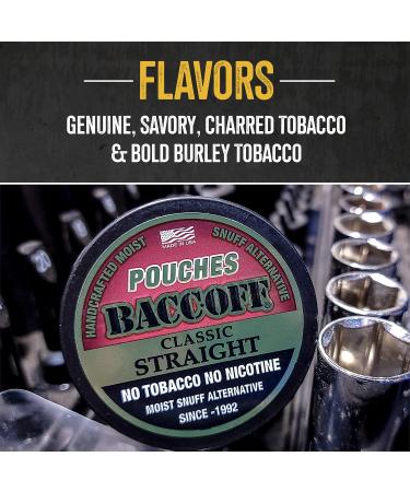 BaccOff Original Straight Pouches - Premium Tobacco & Nicotine Free Snuff Alternative (5 Cans) - Buy Online on GoSupps.com