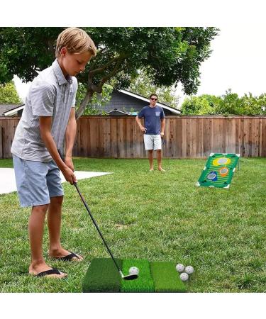 NEWCARE Golf Hitting Mat 3-in-1 Foldable Grass Mat - Practice Chipping, Swing Detection, Batting - Backyard Portable Mat for Driving & Putting - Golf Training Tri-Turf Mat - Buy Online on GoSupps.com