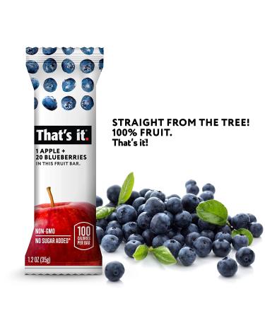 Apple Blueberry Fruit Bar | High Fiber Vegan Snack | Gluten Free Paleo | Non GMO | No Sugar Added | Energy Food (12 Pack) - Buy Online on GoSupps.com