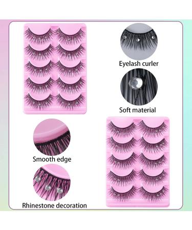 ANCIRS 20pcs Diamond False Eyelashes - Natural Rhinestone Decorative Faux Mink Lashes for Makeup, Valentines, Halloween, New Year, Cosplay Party & Stage Decor - 2 Boxes Included - Buy Online on GoSupps.com