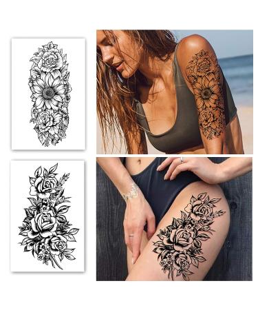 Waterproof Temporary Tattoo Stickers - Full Arm 8 Sheets & Half Arm Shoulder 10 Sheets for Girls - Extra Large & Long Lasting (22.83X7.1) - Buy Online on GoSupps.com