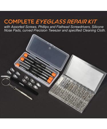 TEKPREM Eyeglass Repair Tools Kit - Glasses Screwdriver Set with Screws, Nose Pads, Tweezer, Cleaning Cloth - for Eye glasses, Sunglasses Repair and Nose Piece Replacement - Buy Online on GoSupps.com