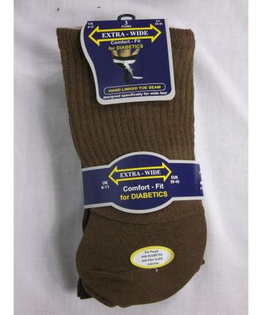 Men's Extra Wide Comfort Fit Diabetic Socks (3 Pairs) US 7-12 Navy/Black - Wide Feet Support - Buy Online on GoSupps.com