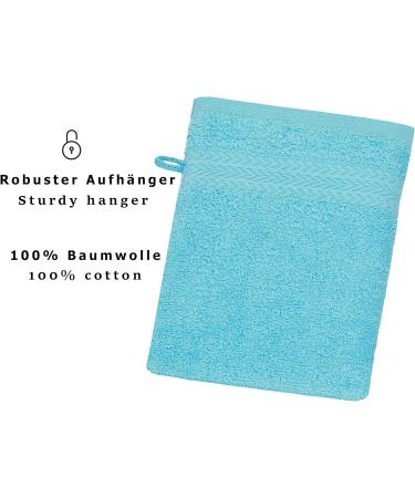 Buy Betz 10-Piece Premium 100% Cotton Wash Glove Set | Anthracite & Turquoise | International Shipping - Buy Online on GoSupps.com