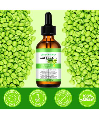 ATOANY AntiWrinkle Coffee Oil 100 Pure and Natural Green Arabica Coffee Oil for Face Body Hair AntiPuffiness and Firm Skin Coffee Oil Skin Care Cold Pressed and Vegan 60 ml - Buy Online on GoSupps.com