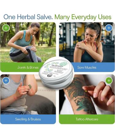 DNA Organics Comfrey Salve Ointment 2oz Organic Herbal Salve for Bones Muscles Joints Knees Skin & Tattoo Care. Herbal Balm for Soothing Relief. Handcrafted Slow-Infused No Chemical Fillers 2 Ounce - Buy Online on GoSupps.com