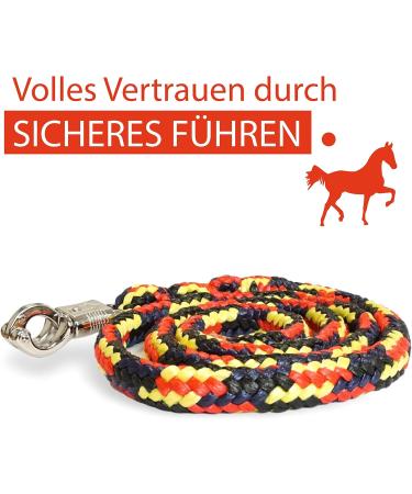 Premium Knit with Panic Hooks for Horses Ponies & Donkeys | Stylish 1.60m Connections in Black Red Yellow Blue - Buy Online on GoSupps.com